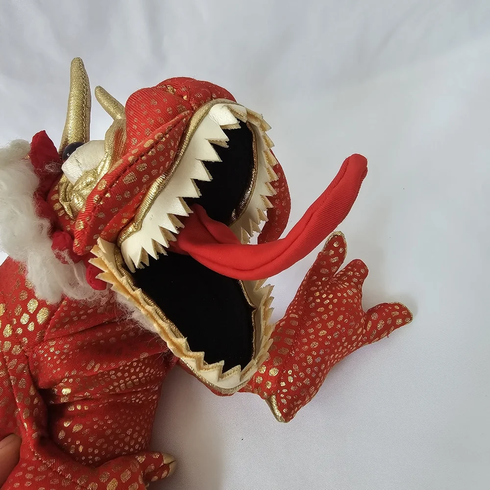 Folkmanis Red Dragon Puppet 21” Full Body Chinese Metallic ~ Retired